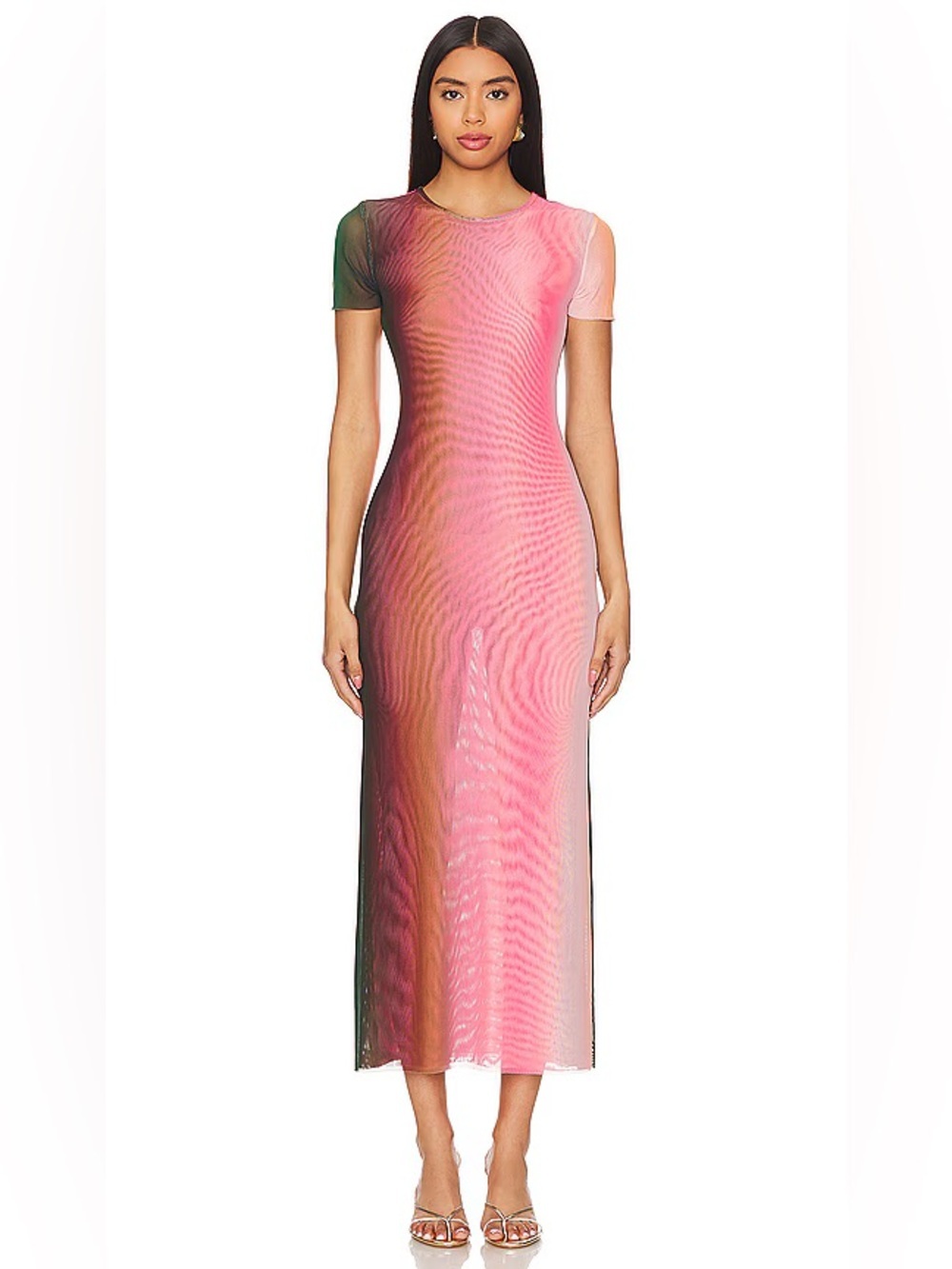 MISA Los Angeles Vanessa Cali Ombré Short Sleeve Midi Dress XS